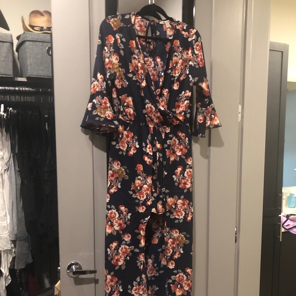 Maxi Romper Floral Dress